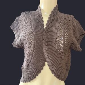 Cato Taupe Open-Front Sweater